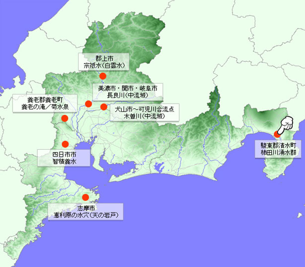 柿田川湧水群の地図