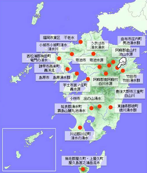 竹田湧水群の地図